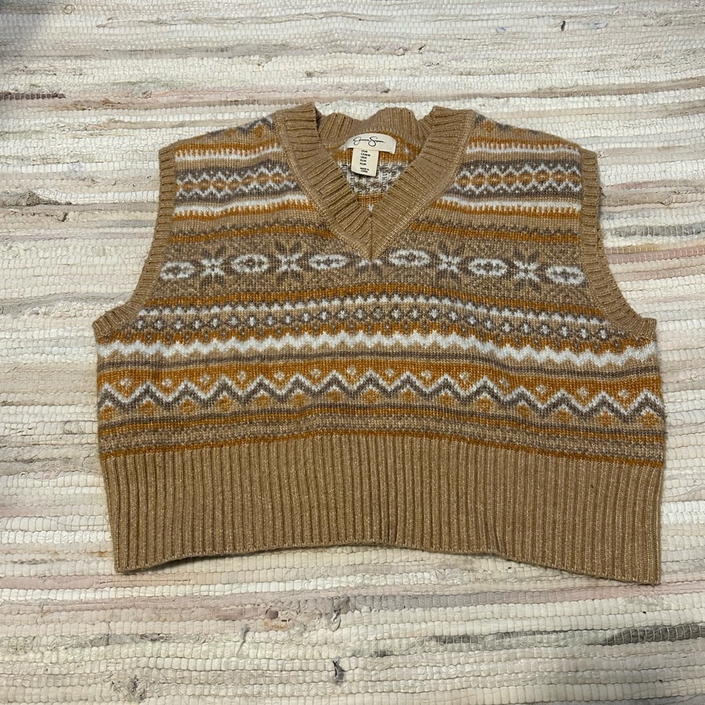 brown sweater vest